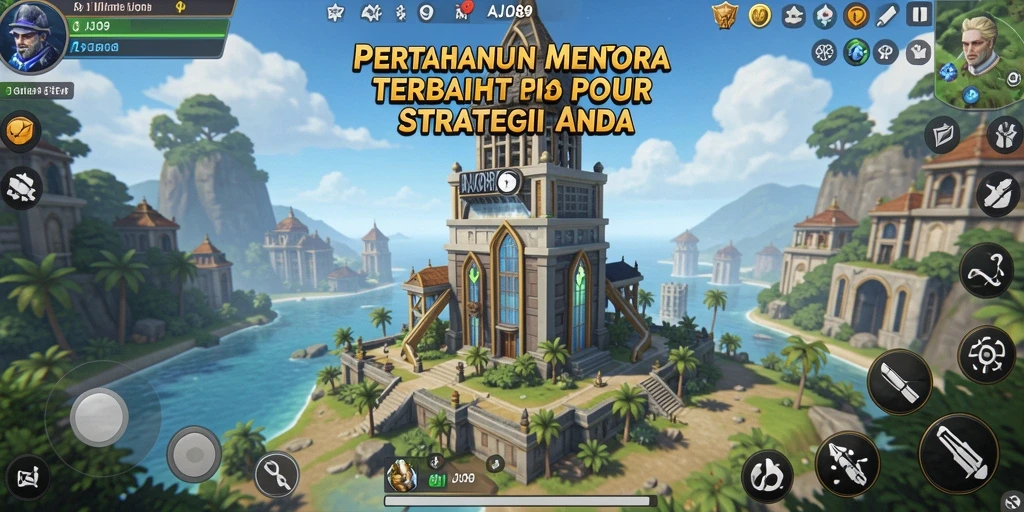 Tangkapan layar gameplay AJO89 yang menampilkan strategi Tower Defense yang intens.
