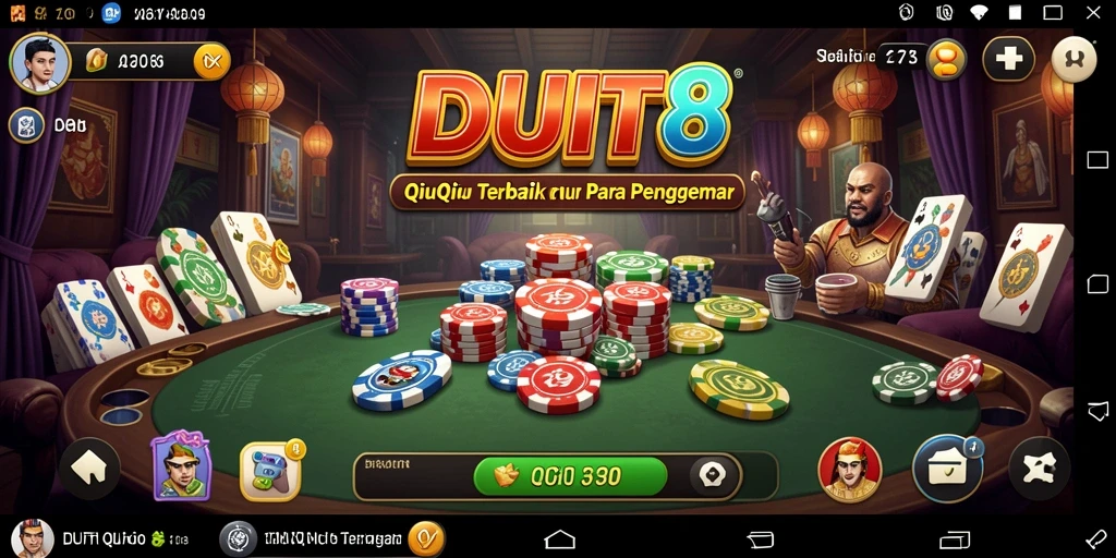 Tampilan menarik dari gameplay QiuQiu di DUIT8.