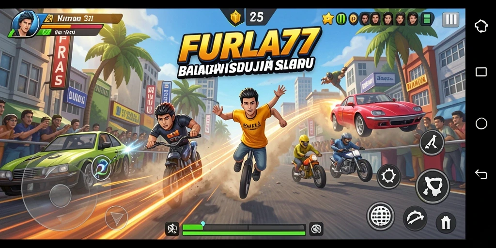 Gambaran aksi balapan mendebarkan di FURLA77.