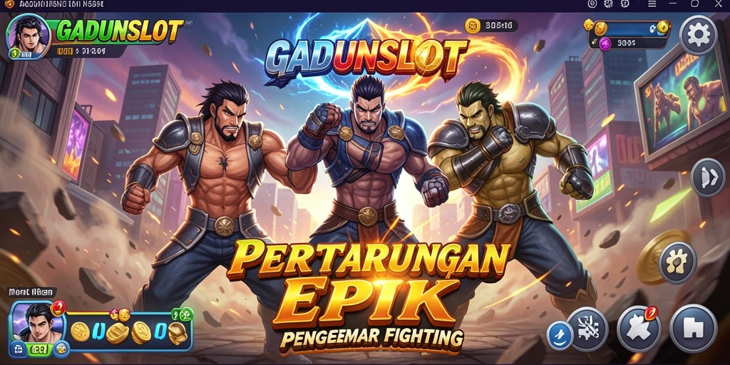 Tampilan aksi pertarungan seru di GADUNSLOT.