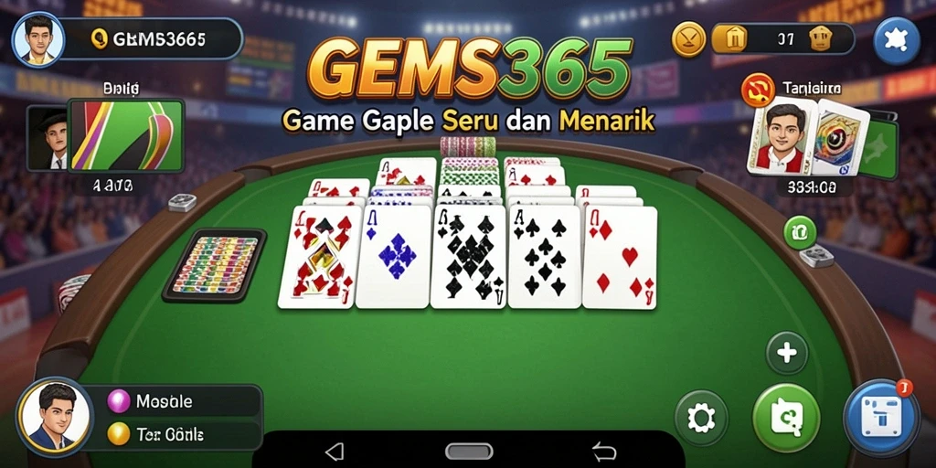 Gameplay Gaple yang seru dan menantang di GEMS365.