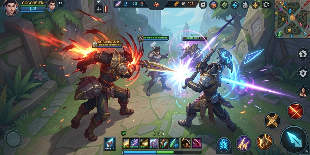 Gameplay seru GOGOREJEKI dengan pertarungan antar tim.