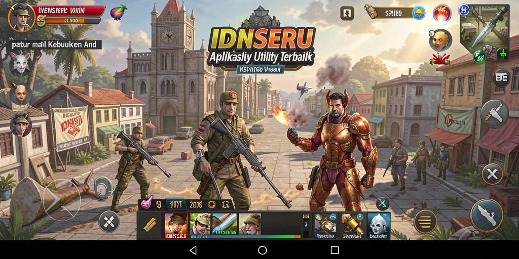 Screenshot utama IDNSERU menampilkan antarmuka aplikasi yang sederhana dan fungsional.