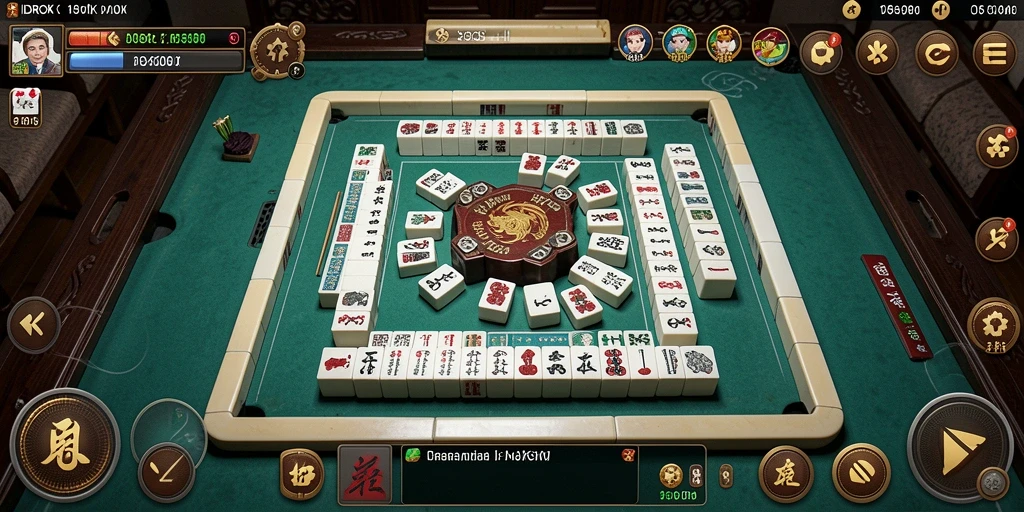 Tampilan gameplay Mahjong menantang dengan ubin berwarna-warni.