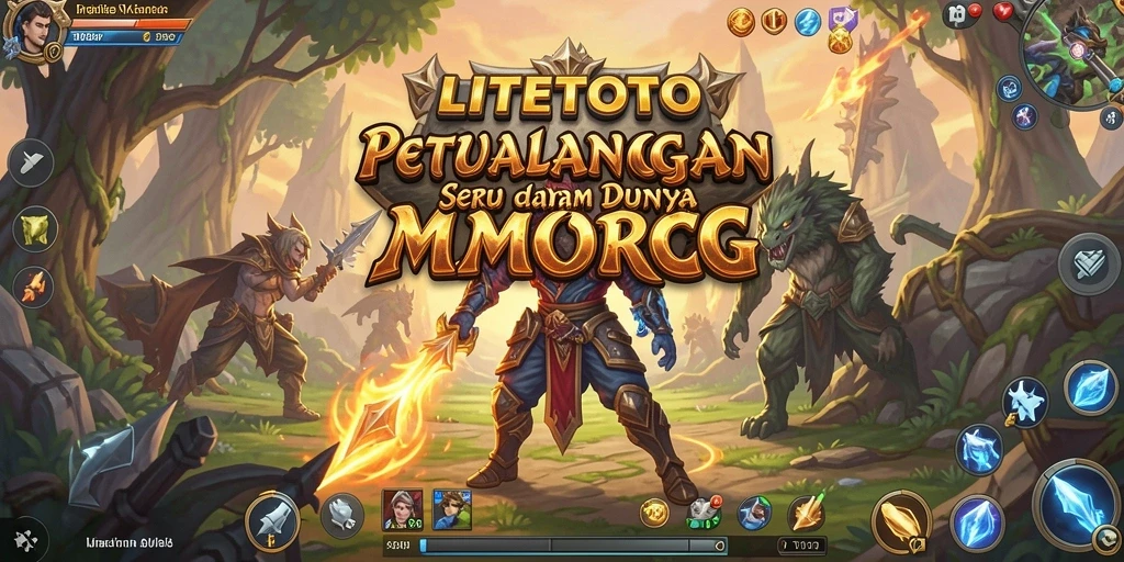 Screenshot gameplay LITETOTO yang menunjukkan pertarungan epik dalam dunia MMORPG.