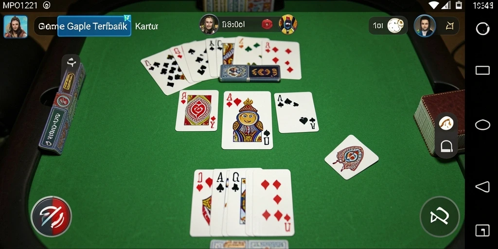 Screenshot utama MPO1221 menampilkan gameplay Gaple yang seru dan interaktif.