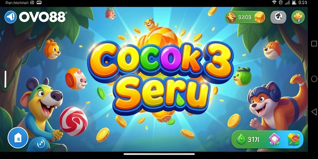 Tampilan gameplay OVO88 yang penuh warna dan seru.