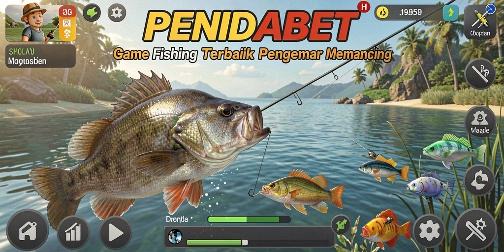 Screenshot gameplay PENIDABET menampilkan keindahan alam saat memancing.