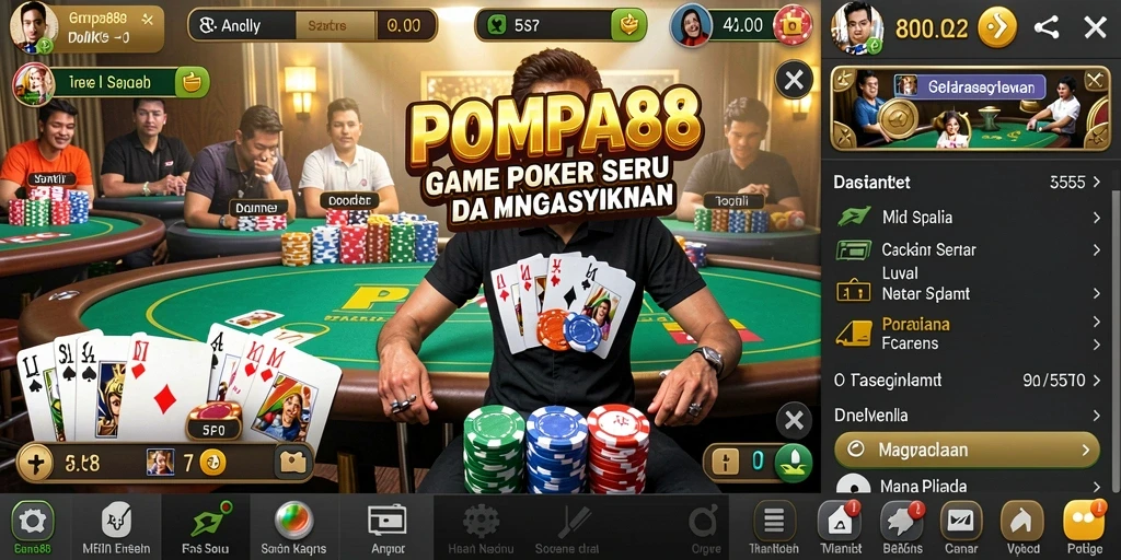 Tampilan gameplay seru dan menantang di POMPA88.