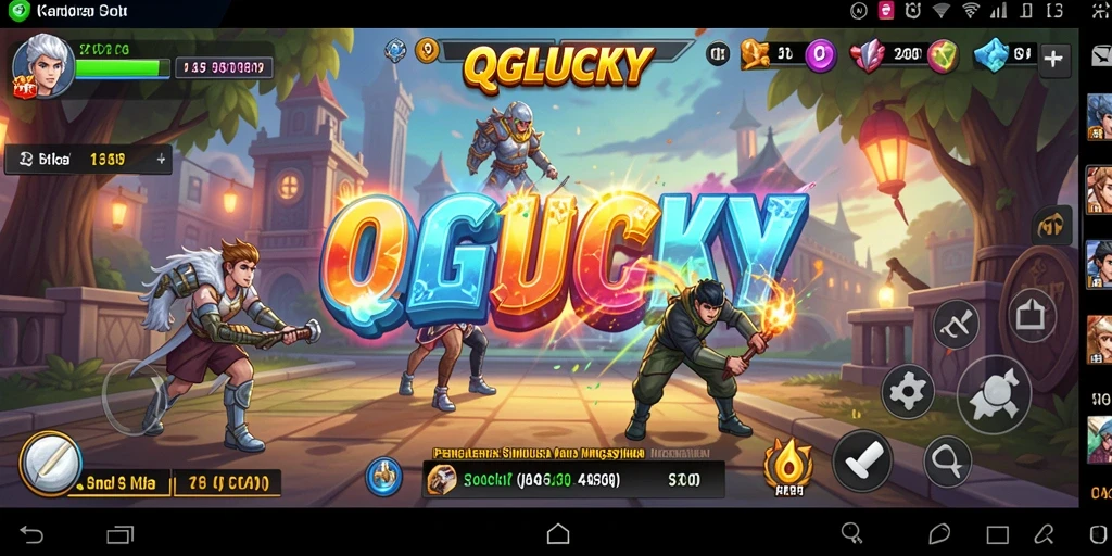 Tampilan gameplay QGLUCKY menampilkan dunia simulasi yang kaya dan interaktif.