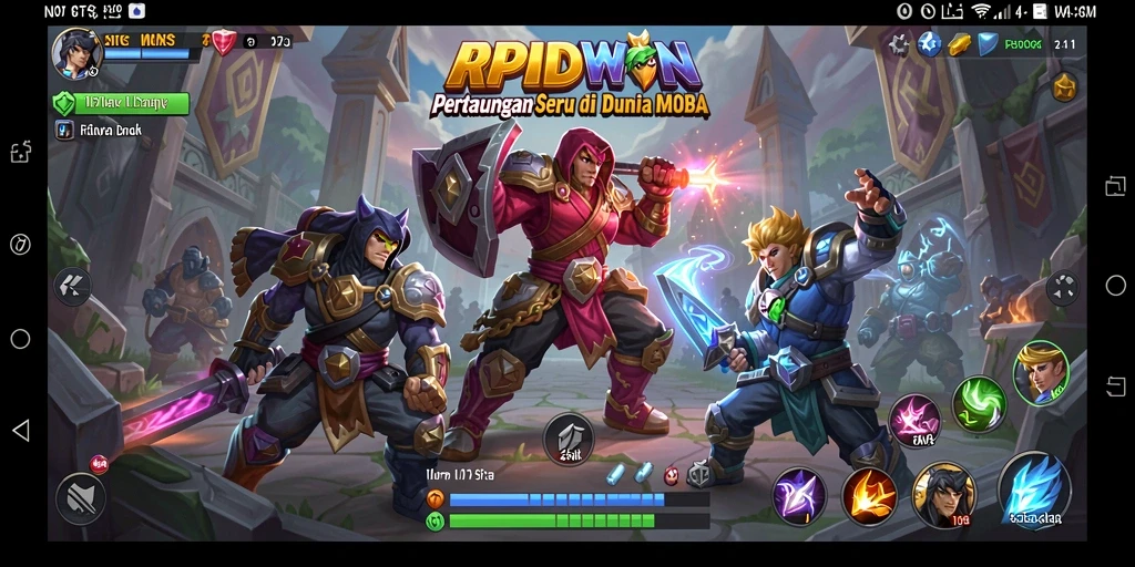 Tampilan dinamis gameplay RPIDWIN dengan aksi seru dan grafis menawan.