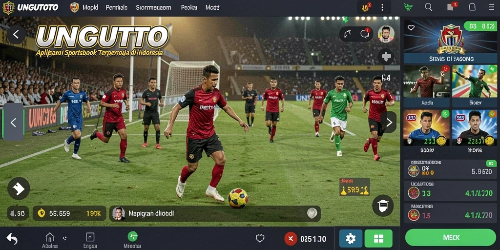 Screenshot utama UNGUTOTO menampilkan interaksi taruhan olahraga yang seru.