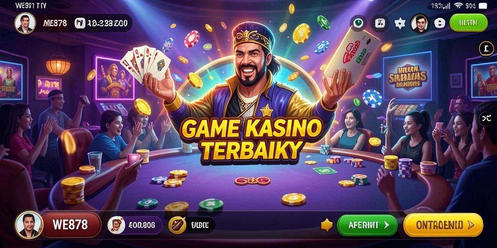 Screenshot utama WE878 menampilkan gameplay Kasino yang seru dan grafis memukau.